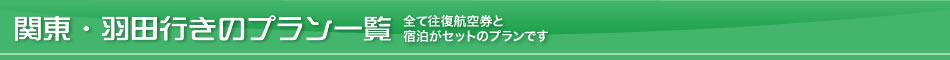 関東・羽田行きのプラン一覧－全て往復航空券と宿泊がセットのプランです