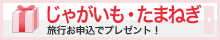 「じゃがいも・たまねぎ」旅行お申込みでプレゼント！